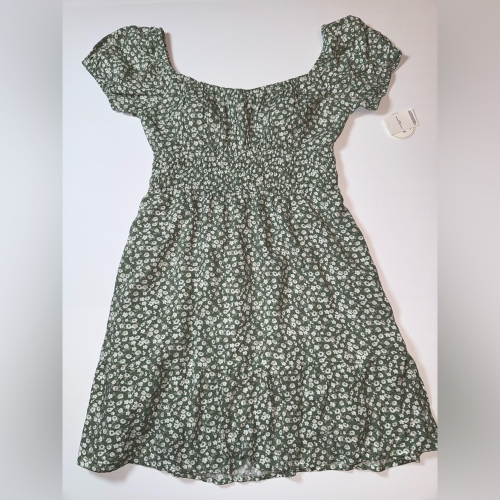 Hollister Floral Green Dress